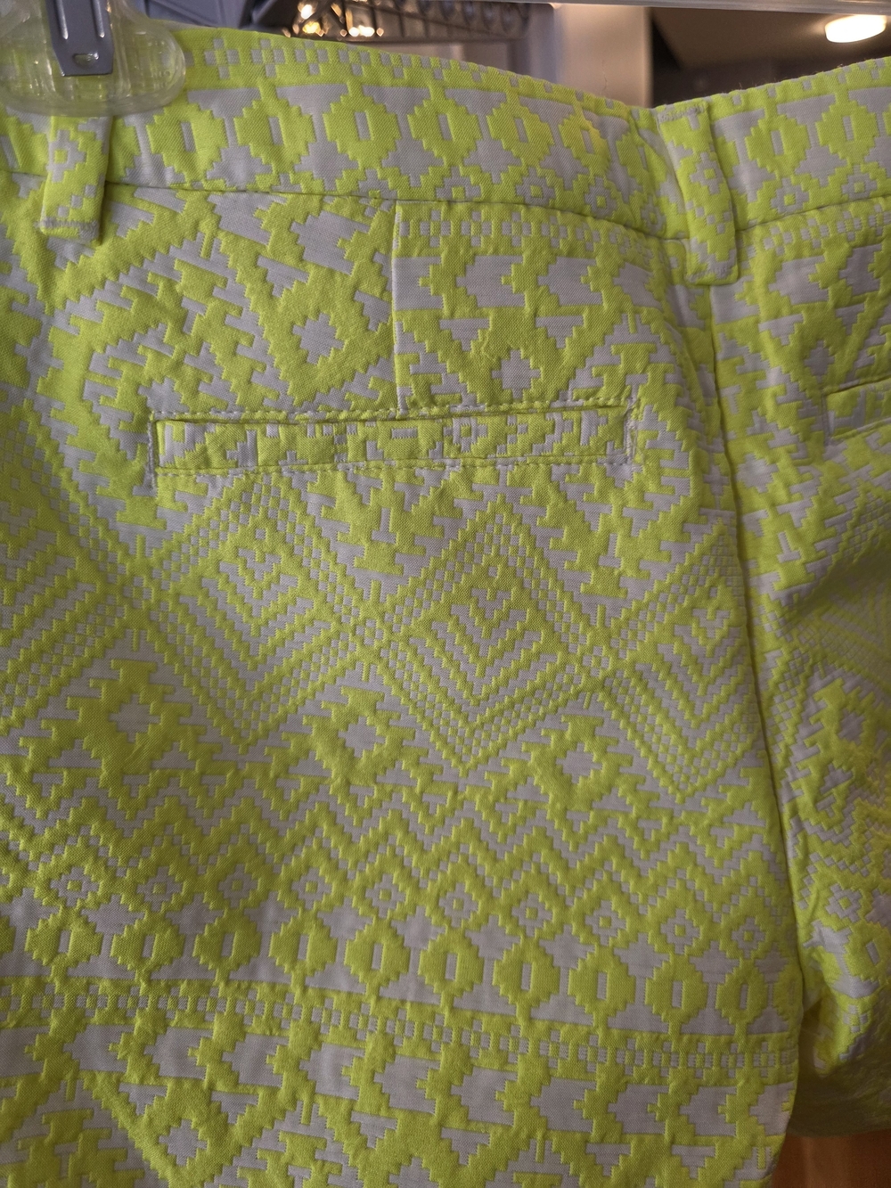 Merona Neon Yellow Patterned Women's Bermuda Shorts - Picture 5 of 8